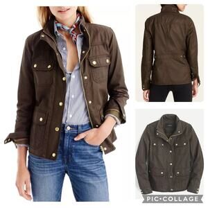 XXS J.Crew Downtown Field Jacket waxed 100% cotton